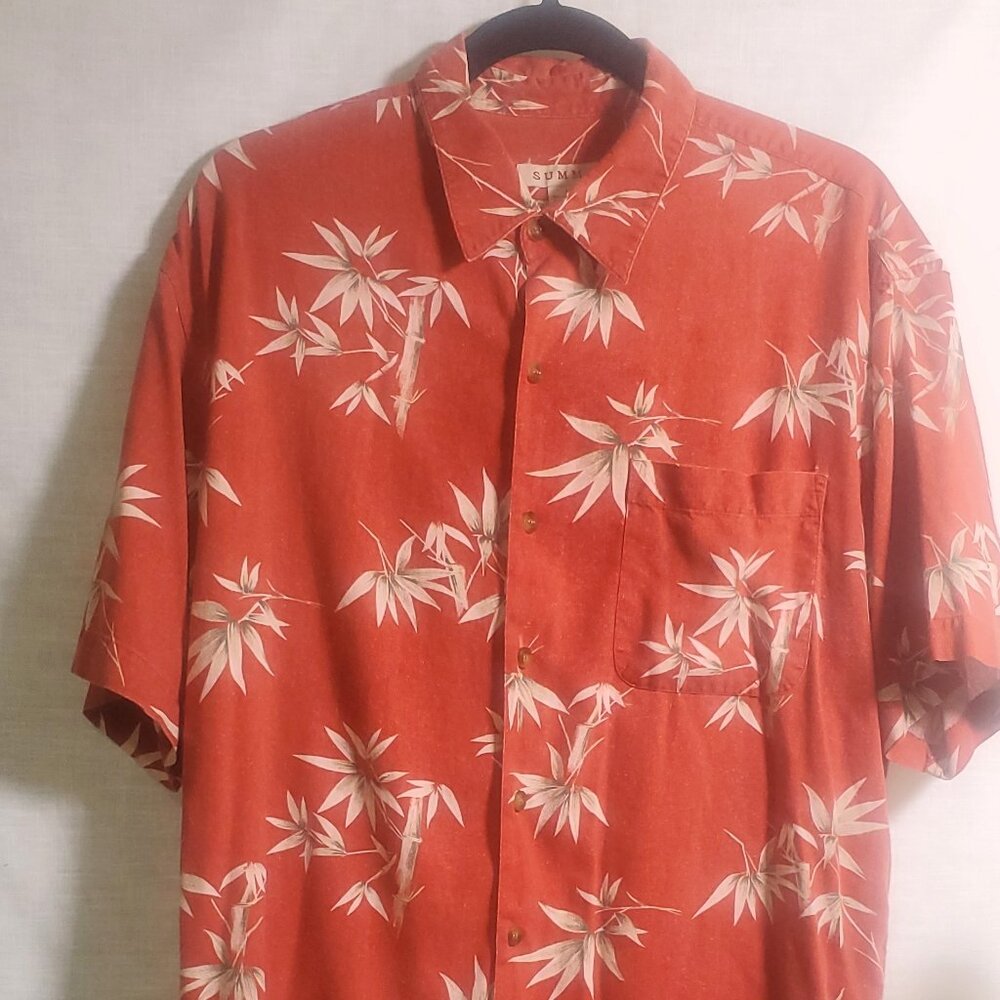 Summa Men’s Silk Floral Hawaiian Shirt